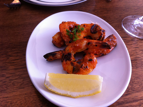 Barbequed local prawns - Clarences