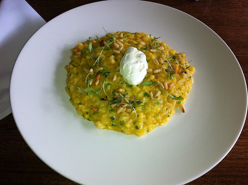 Pumpkin risotto with pine nuts & mascarpone - Clarences