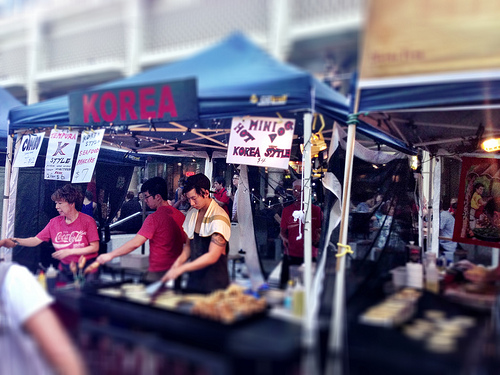 Korean stall at Twilight Markets - yummy seafood pancakes