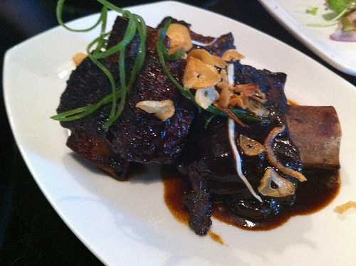 Bourbon coke spare ribs, black salt, pepper