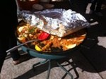 Seafood paella at the Mondo Markets