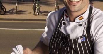 Miguel Maestre with Paella