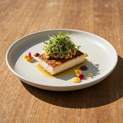 Gourmet farm-to-table dish served in a Fitzroy restaurant
