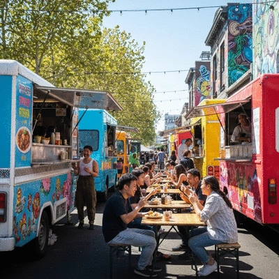 Vibrant street food scene in Fitzroy Melbourne