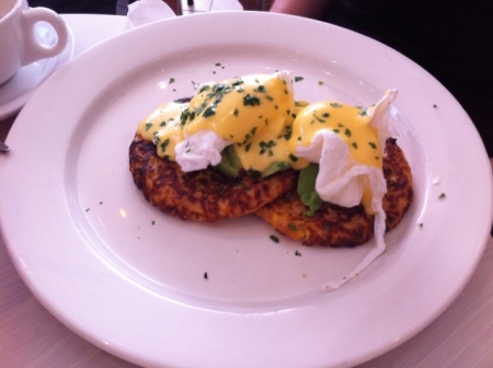 corn fritters, toast